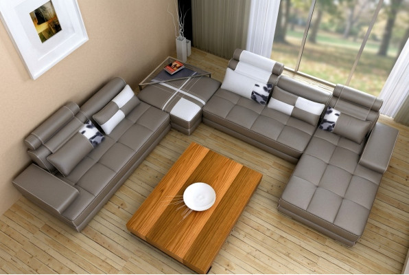Élégant canapé d'angle en forme de U, design parfaitement alliant style et confort
