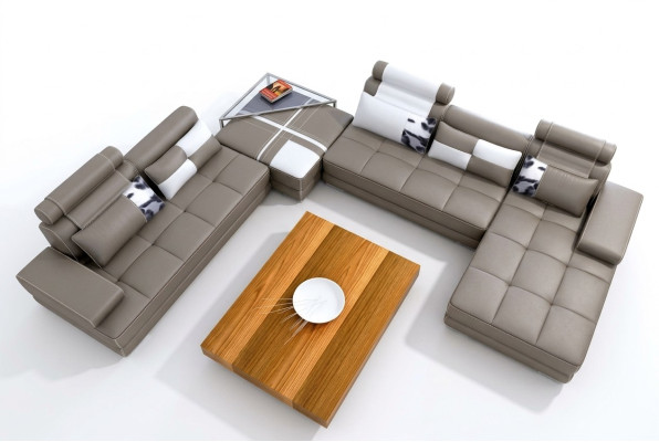 Élégant canapé d'angle en forme de U, design parfaitement alliant style et confort