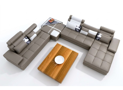 Élégant canapé d'angle en forme de U, design parfaitement alliant style et confort