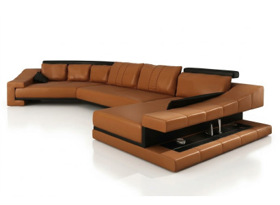 Canapé en cuir Paysage vivant XXL Canapé d'angle Grand canapé Canapé Suite Canapé design PHM105