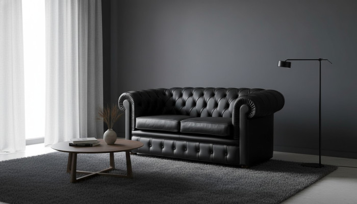 Canapé Chesterfield Sofa Coussins Canapés Classique 2 Places Siège en Cuir Schaffhau