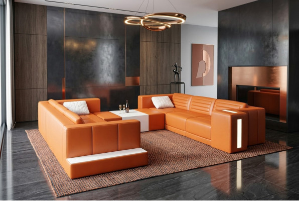 Design élégant moderne Canapés de salon Meubles rembourrés Forme en U pour votre maison