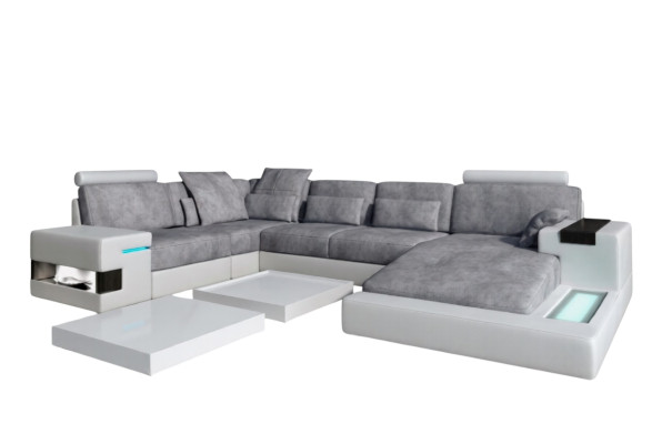 Canapé en cuir Garniture Canapé d'angle Ensemble Salon cuir Canapé design Nouveau sofa