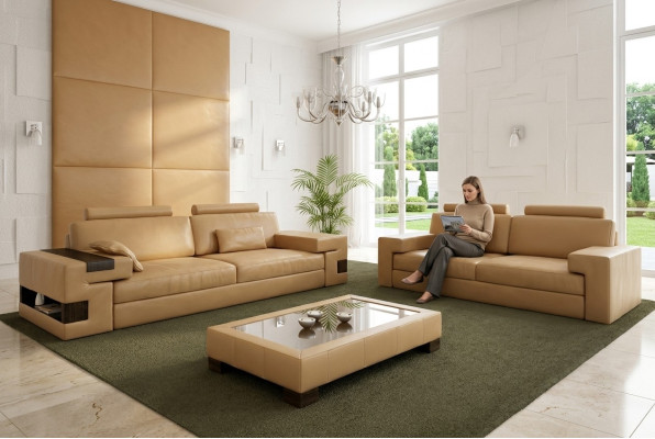 Ensemble de canapé en cuir 3+2+1 Siège Canapé Tissu Suite Set Nassau B
