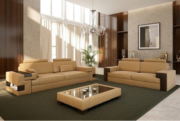 Ensemble de canapé en cuir 3+2+1 Siège Canapé Tissu Suite Set Nassau B