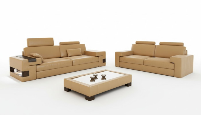 Ensemble de canapé en cuir 3+2+1 Siège Canapé Tissu Suite Set Nassau B