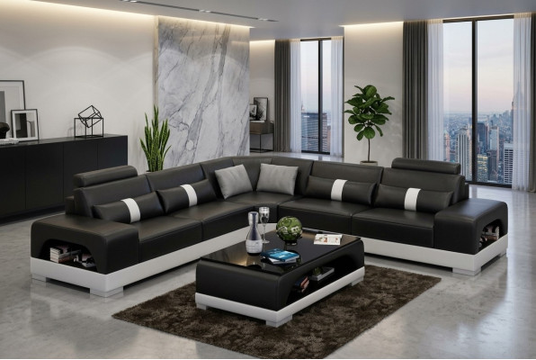 Designer Living Landschaft Ecksofa Sofa Couch Big L-Form XXL Sitz Suite Sandberg