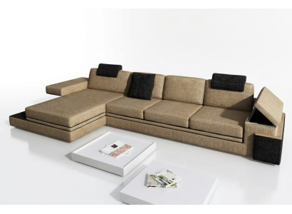 Canapé en cuir design canapé canapé rembourrage suite de tissu d'angle de paysage vivant
