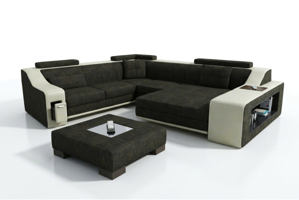 Canapé d'angle design Canapé Canapé Rembourrage Siège Canapés Ensemble d'angle Textile Cuir