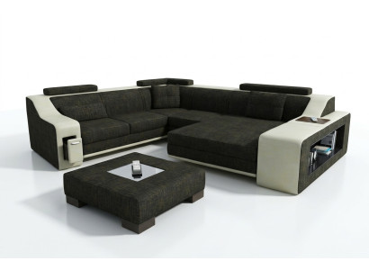 Canapé d'angle design Canapé Canapé Rembourrage Siège Canapés Ensemble d'angle Textile Cuir