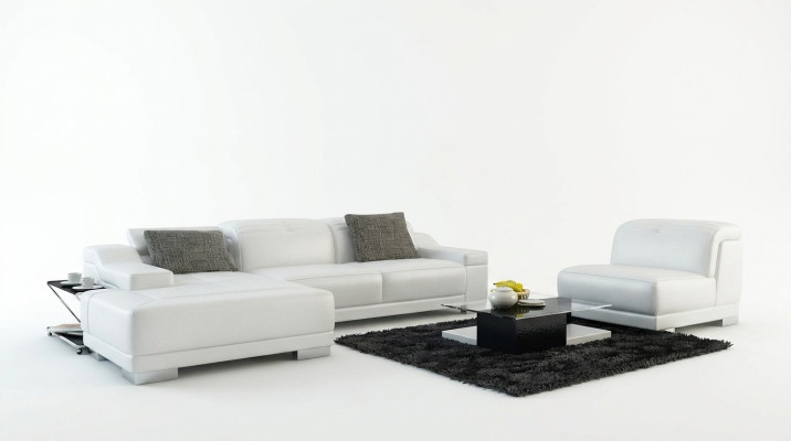 Canapé en cuir canapé sofa salon paysage coin canapé suite d'angle conception + fauteuil K5002D