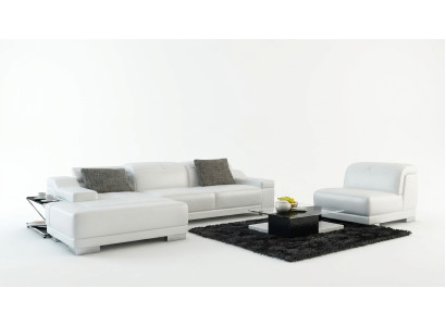 Canapé en cuir canapé sofa salon paysage coin canapé suite d'angle conception + fauteuil K5002D