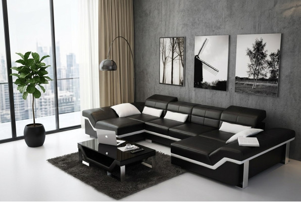 Canapé en cuir Canapé Canapé Canapé d'angle Suite Design Moderne Canapé K5007C
