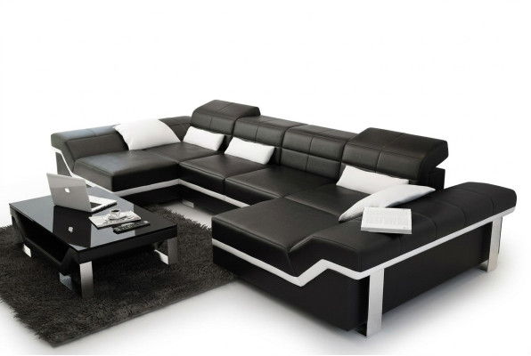 Canapé en cuir Canapé Canapé Canapé d'angle Suite Design Moderne Canapé K5007C