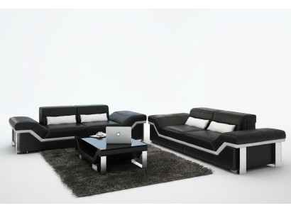 Canapé en cuir Canapé Paysage vivant 3+3 Suite Design Canapés modernes neufs