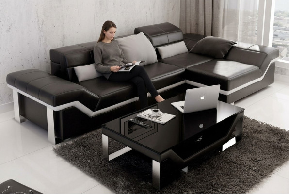 Canapé en cuir canapé canapé canapé canapé coin suite de canapé décor design moderne