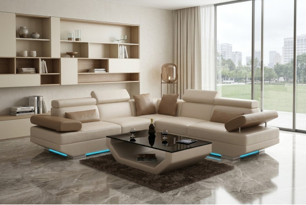 Canapé en cuir Canapé Canapé Salon Paysage de vie Canapé d'angle Suite Design Canapé moderne K5009B