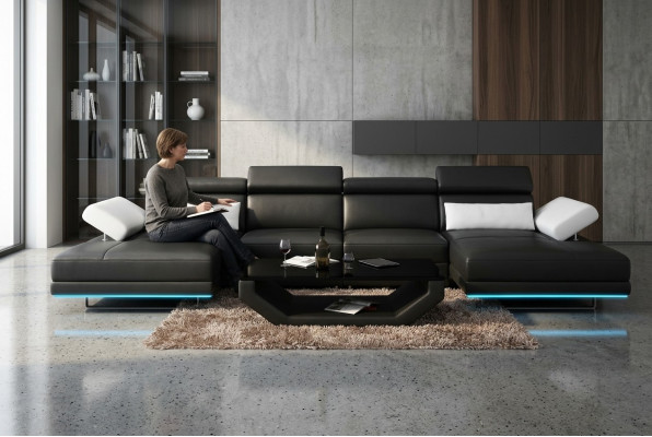 Canapé en cuir canapé canapé salon paysage coin canapé suite moderne décoration design