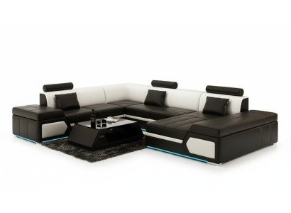 Canapé en cuir Canapé Canapé Canapé d'angle Suite Design Moderne Sofa K5013