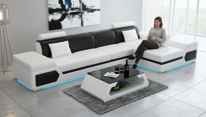 Canapé en cuir Canapé moderne Canapé Canapé Canapé en coin Suite Décor Design