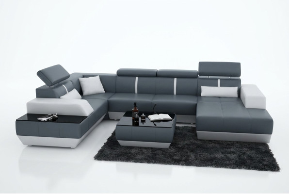 Canapé en cuir Canapé Canapé Canapé d'angle Suite de canapé Design Canapé Moderne K5015
