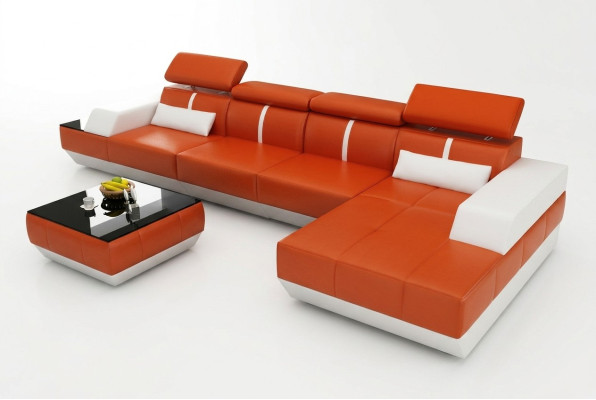 Canapé en cuir L-shape Canapé Canapé Living Paysage Canapé d'angle Suite Design Canapé moderne K5015B