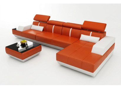 Canapé en cuir L-shape Canapé Canapé Living Paysage Canapé d'angle Suite Design Canapé moderne K5015B