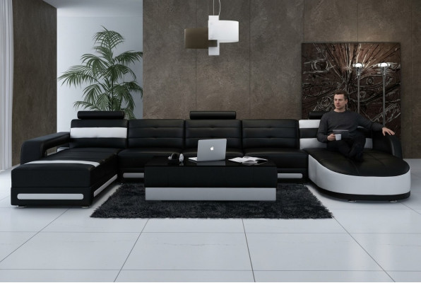 Canapé d'angle avec dossier ergonomique et accoudoirs confortables
