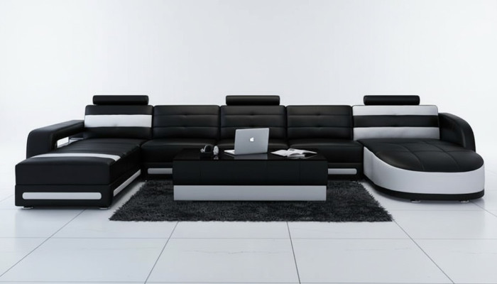 Canapé d'angle avec dossier ergonomique et accoudoirs confortables