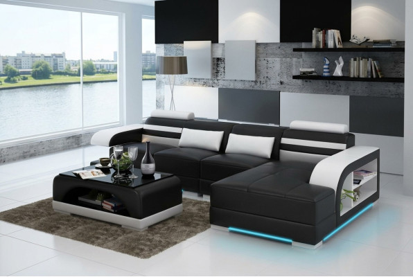Canapé en cuir Canapé Canapé paysage vivant Canapé d'angle Suite d'angle Design Canapé moderne G8033C