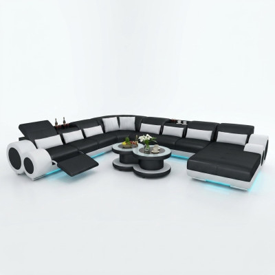 Canapé en cuir Canapé Canapé d'angle Canapé d'angle Suite d'angle Design Canapé moderne