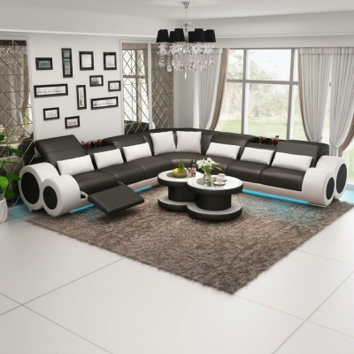 Canapé en cuir Canapé Canapé d'angle Canapé d'angle Suite d'angle Design Canapé moderne G8035C