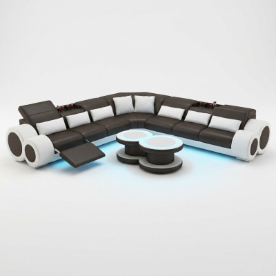 Canapé en cuir Canapé Canapé d'angle Canapé d'angle Suite d'angle Design Canapé moderne G8035C