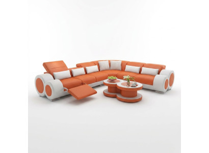 Canapé en cuir Canapé Salon Paysage vivant Canapé Moderne Coin Canapé d'angle Suite de design