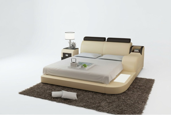 Lit design de luxe Lits de luxe en cuir Chambre moderne 140/160/180 LB8813