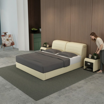 Conception de lit en cuir Literie de design Lits de luxe doubles modernes Mariage 140/160/180 LB8827