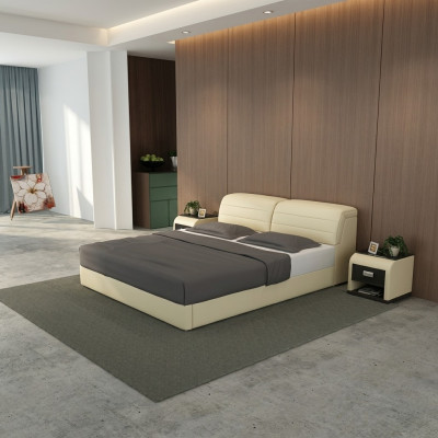 Conception de lit en cuir Literie de design Lits de luxe doubles modernes Mariage 140/160/180 LB8827