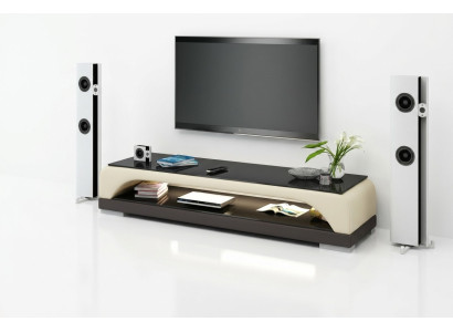 Meuble TV Sideboard en cuir Table en verre Armoire télé Table Designer Décor