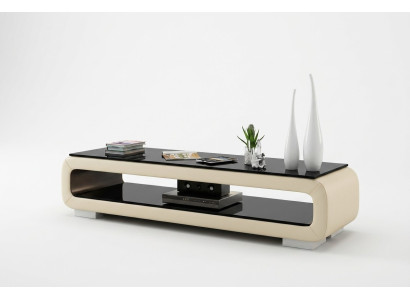 Meuble TV Buffet TV en cuir Décor Verre Table de télévision Armoire de table de télévision Designer