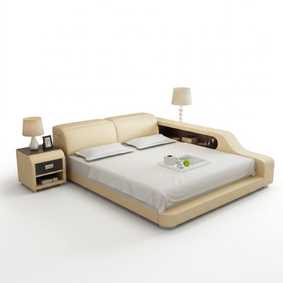 Lit double complet en cuir Lit rembourré à eau LB8818