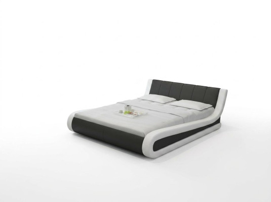 Lit double complet avec cadre de lit en cuir rembourré Water LB8829