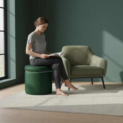 Tabouret repose-pieds ottoman pouf de salon designer Okrugla40