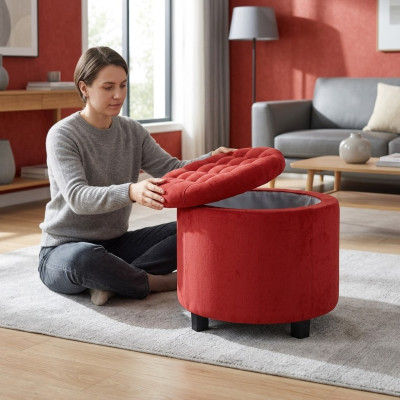 Tabouret repose-pieds ottoman pouf design Solano pour salon