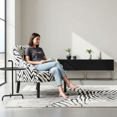 Conception Salon Fauteuils Chaise de Salle à Manger Relax Fauteuil Fauteuil en Tissu accoudoirs