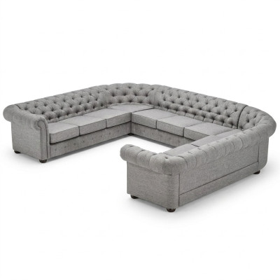 Canapé Chesterfield Canapé Tissu revêtement d'ameublement Salon paysage en U Suite Canapé d'angle