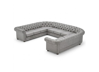 Canapé Chesterfield Canapé Tissu revêtement d'ameublement Salon paysage en U Suite Canapé d'angle