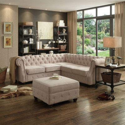 Canapé Chesterfield Canapé Rembourré Canapés Classiques Schaffhau en Textile Canapé d'angle