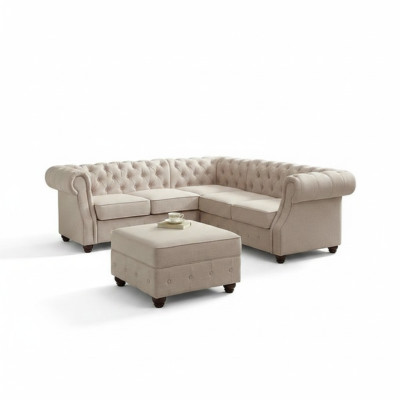 Canapé Chesterfield Canapé Rembourré Canapés Classiques Schaffhau en Textile Canapé d'angle