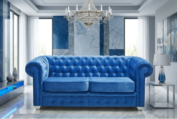 Chesterfield Design Luxus Canapé Sofa Ensemble Tapissier Cuir Textile Neuf #H3