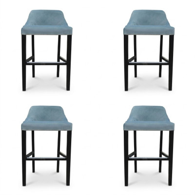 Ensemble de 4 tabourets de bar Chesterfield design hauts Tabouret Chaises en tissu Suite